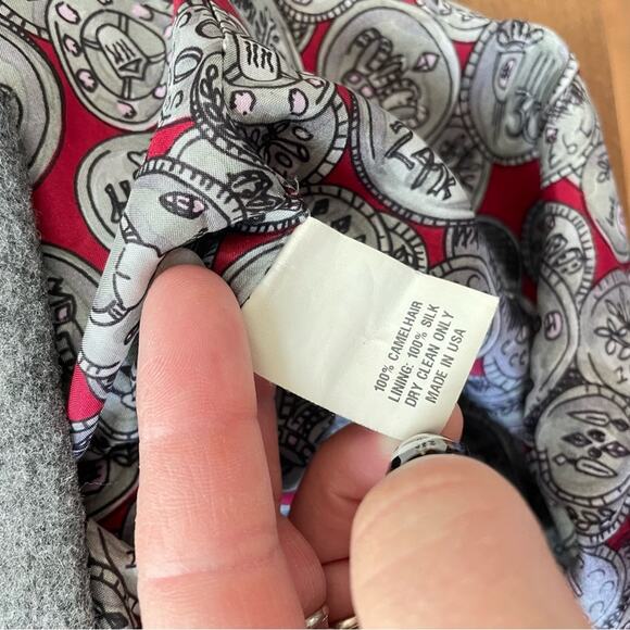 Mara Hoffman | Women’s Black 100% Camel Hair Peacoat Pea Coat Jacket Trench Grey - Picture 8 of 8